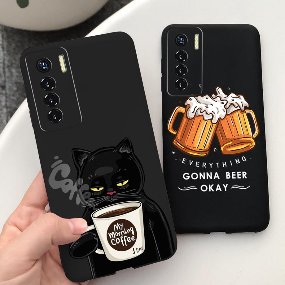 Для Tecno Camon 17 Pro CG6 Чехол Роскошный Мягкий Силикон Funda Черный Кот Астронавт Рисунок Для Tecno Camon 17P Camon17 Чехол Capas