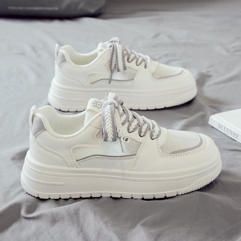 Универсальные новые весенние сетчатые туфли, кеды, папины кроссовки 2025, дышащие маленькие белые туфли, женская обувь, спорт и отдых