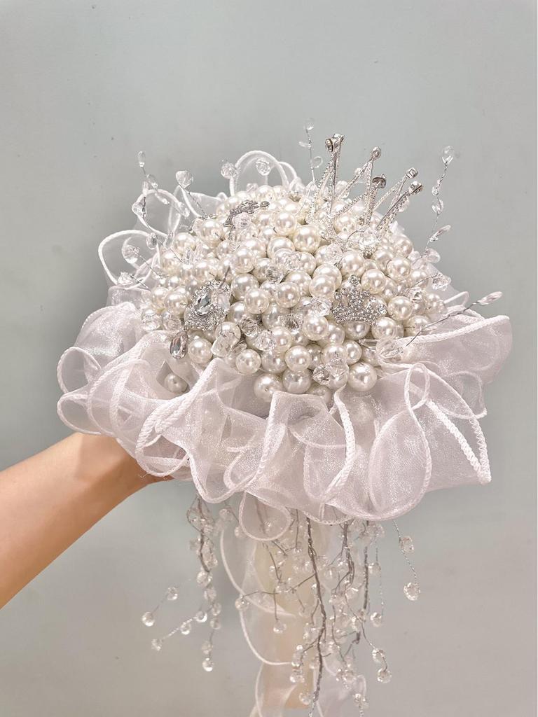 Золотой Свадебный Букет DIY Набор - Дизайн Жезла с Жемчугом