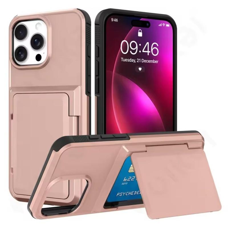 Чехол для iPhone 16 15 14 13 12 11 Pro Max Plus, кошелек, держатель для кредитных карт, слот для удостоверения личности, прочный защитный противоударный чехол