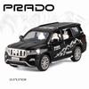 Литая под давлением модель автомобиля Prado в масштабе 1/32, игрушечный автомобиль с откатным механизмом со звуком и светом для детей, коллекция подарков для мальчиков и девочек