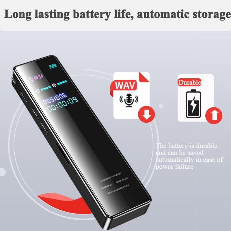 128 ГБ Диктофон Ручка Диктофон 0-64 ГБ Шумоподавление Штамп времени Цифровой звук Аудио Диктофон Tf Динамик Повторитель Mp3-плеер