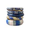 Dripping Oil Enamel Cuff Bracelet Flower Wide Cuff Bangle Retro Geometric Cloisonne Bangle  Women