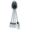 Custom Logo 3-in-1 LED Light Keychain Fast Charging USB Data Transfer Cable for Printer Use