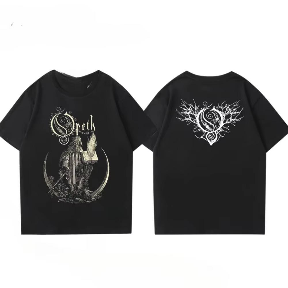 Винтажная футболка с принтом прогрессив-дэт-метал группы для мужчин и женщин, модная футболка с коротким рукавом группы Opeth, уличная одежда, летняя футболка