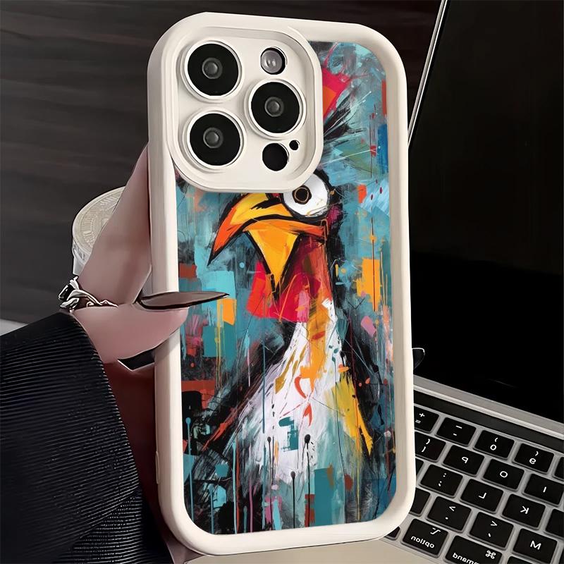 Чехол для телефона iPhone 17 Air 16E 15 16 Pro Max Курица Курица Петух Чехол 14 Plus 13 12 Mini Мягкий Силиконовый Fundas