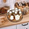 Storage Tray Organizer Multifunctional 360-Degree Rotation Wooden Lazy Susan Turntable Kitchen Countertop Organizer