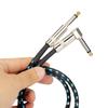 Electric Guitar Cable Braided 1/4 Ft Jack 90 Degree TS 6.35MM Audio Mono Cable Bass Electric Box Audio Cable Noise ReductionCabl
