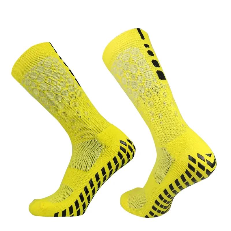 Professional Men Women Football Socks Honeycomb Graphics Breathable Sports Arrow Silicone Anti Slip Grip Soccer Socks
