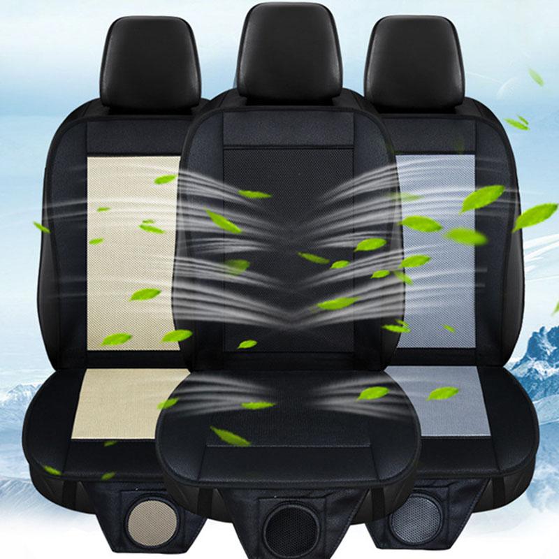Car Summer Cooling Air Vent Seat Chair Cushion Cool Cover With Fan DC 12V Fast Blowing Ventilation Car Seat Cooler Pad Fan