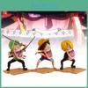 Высококачественная ПВХ фигурка One Piece 'Голодное Трио': Луффи, Зоро, Санджи. Автомобильный аксессуар