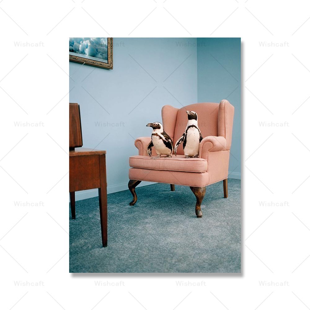 Cozy Lion Poster Hide and Seek Print The Penguin Show Canvas Painting Modern Vintage Animal Wall Art Pictures Kids Home Decor