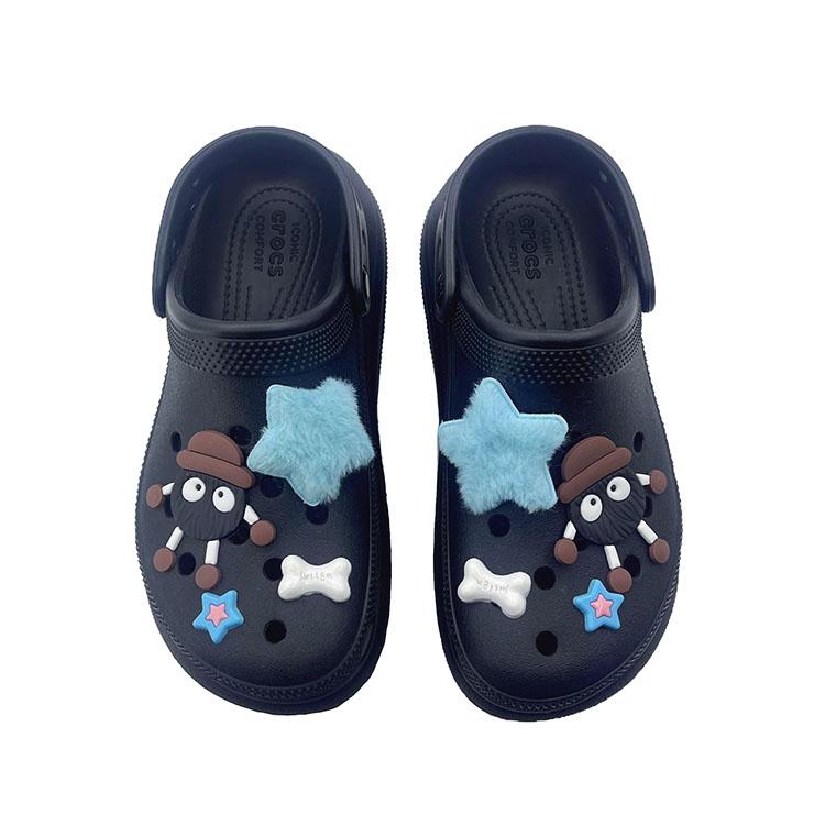 Crocs Звездный След Звездная Радость ЭВА Сладкие и Милые Модные Уличные Нишевые Дырявые Туфли Унисекс Черные