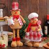 Рождественский Пряничный Человек и Поварской Колпак - Пара Кукол - Праздничные Телескопические Настольные Украшения