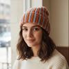 Полосатая вязаная шапка, защита от холода, шапка-пуловер, модная теплая шапка, осень-зима