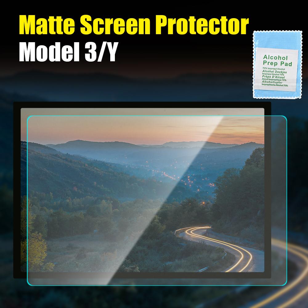 Защитное стекло с центральным управлением и защитой от отпечатков пальцев для Tesla Model 3/Y 2021 Матовая HD-пленка с защитой от бликов