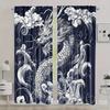 Классические Азиатские Драконовые Шторы Китайский Японский Дизайн с Волнами Полиэстер Штора для Спальни Светоблокирующая Для Декора Из