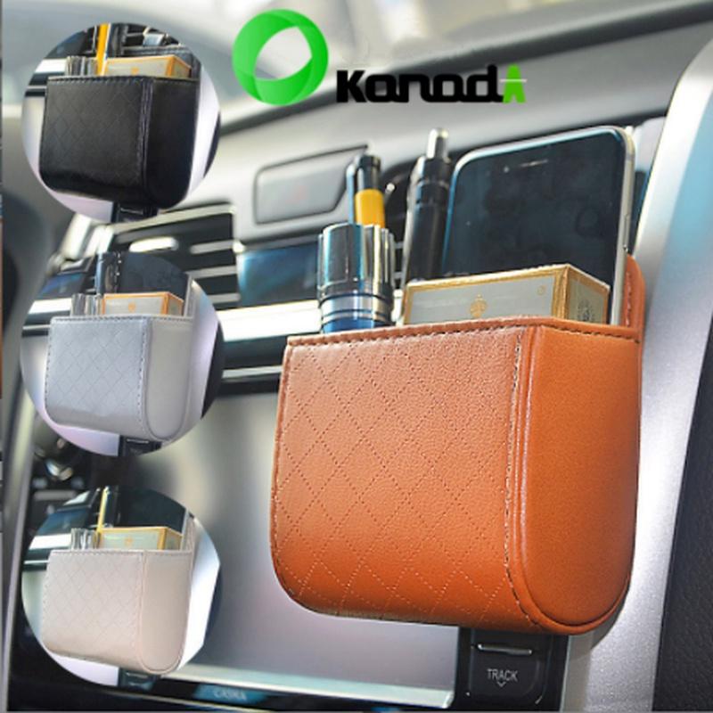 Универсальная автомобильная сумка для мобильного телефона из искусственной кожи, автомобильное вентиляционное отверстие, мусорный чехол, держатель для мобильного телефона, сумка LM