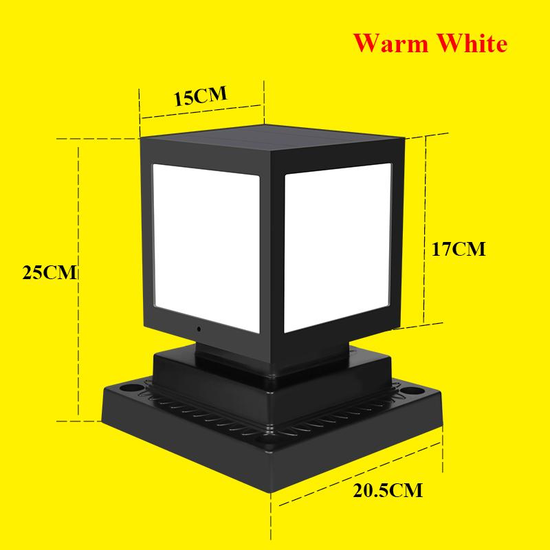 Солнечный фонарь, столбчатая лампа, наружный водонепроницаемый солнечный столб, головной светильник, солнечный ландшафтный столбик, светильник для декора двора виллы