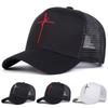 Unisex Cross Embroidery Baseball Net Caps Spring and Summer Outdoor Adjustable Casual Hats Sunscreen Hat