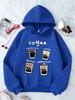 Casual Children's Hoodie, Fashionable Coffee Cat Pattern - Autumn and Winter Christmas Gifts for Boys and Girls