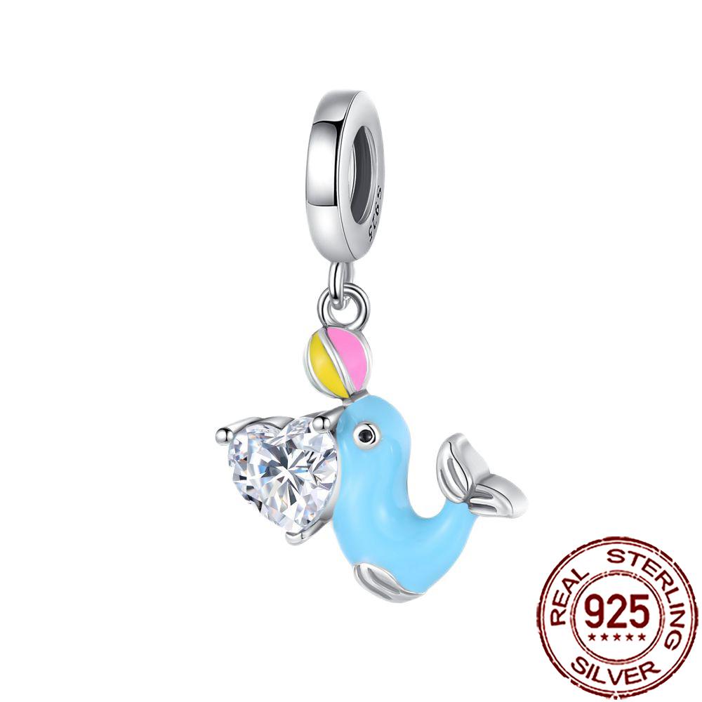New Charms 925 Silver Cat Dog Flamingo Chameleon Axolotl Animal Beads Fit Bracelet Necklace Women DIY Jewelry