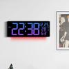 17-дюймовые Большие Цифровые Будильники для Дома Динамический RGB Дисплей Светодиодные Настенные Часы Декор Комнаты Цветные Светодиодные Цифровые Часы