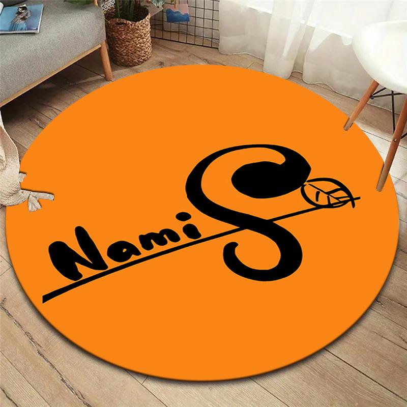 One Piece Nami Round Area Rug Carpet Rug For Living Room Bedroom Sofa Playroom Decor Nonslip Floor Mat