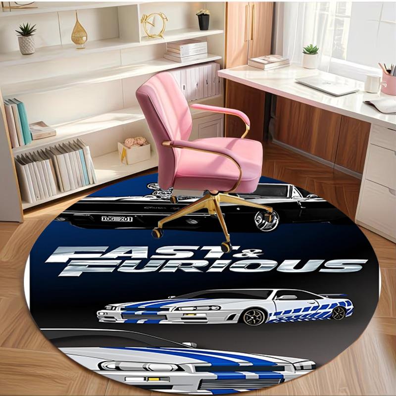 Skyline GT Print Round Rug, Washable Floor Carpet, For Entryway Dorm Laundry Room Office Study, Home Decor Birthday Christmas Gift