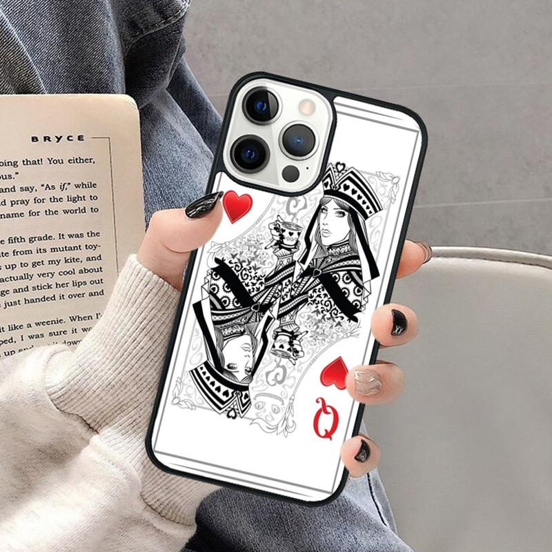 Чехол для телефона с игральными картами Король и Королева для iPhone 16 15 SE2020 6 7 8 Plus для Apple 13 11 12 14 Mini Pro Max Чехол-ракушка