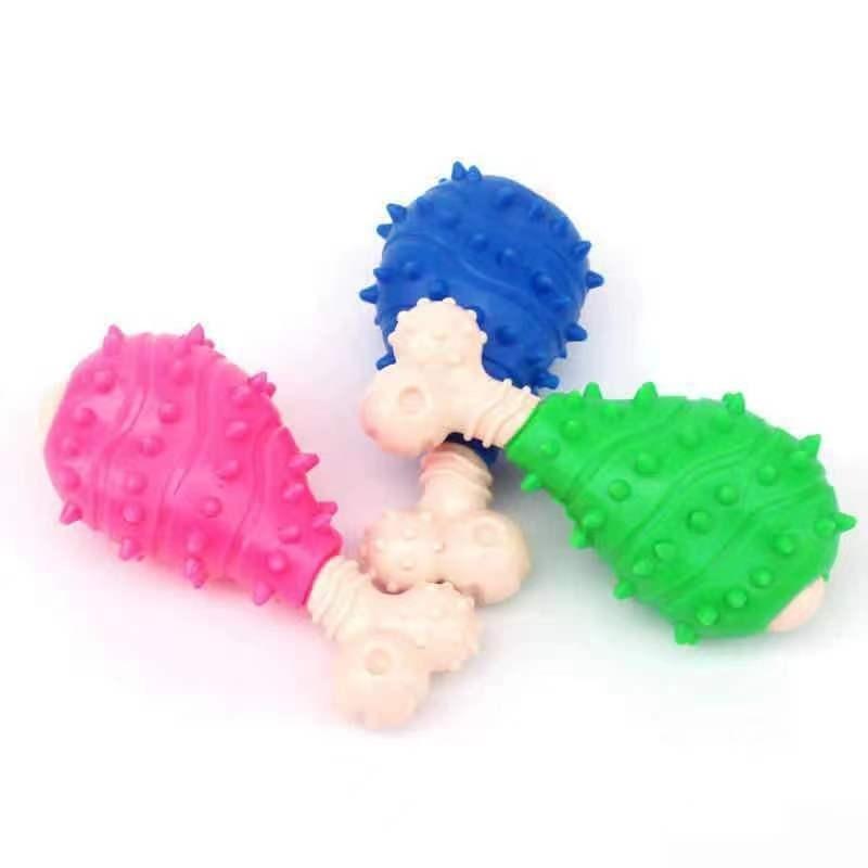 Pet Toys, Medium and Large Solid Rubber Chicken Thigh Grinding Toys, Golden Retriever Corgi Gnawing Teeth Cleaning Dog Products
