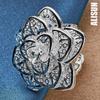 925 Sterling Silver Three Layered Flower Ring with Opening Fashionable Wedding Jewelry