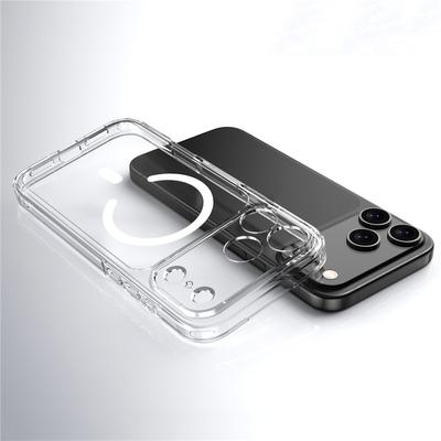 Роскошный прозрачный противоударный магнитный чехол Magsafe для iPhone 17 Air 17Pro 17 Pro Max, беспроводная зарядка, противоударная жесткая задняя крышка