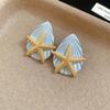 Oil Drip Copper Starfish Shell Earrings Shell Shape Star Dangle Earrings Starfish Ear Studs  Daily