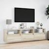 TV Wall Cabinet with LED Lighting Sonoma Oak Finish 180 x 31 x 45 cm