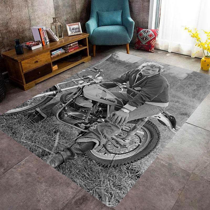 Vintage Motorcycle Ride carpet Home Decor printing Room Fashion Christmas gifts