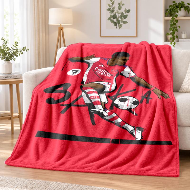Bukayo Saka Flannel Throw Blanket Soft Warm Cozy For Sofa Bed Indoor Home Bedroom Use