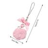 Fashionable Fur Ball Mobile Phone Chain With Bow, Cute And Sweet Pendant Keychain