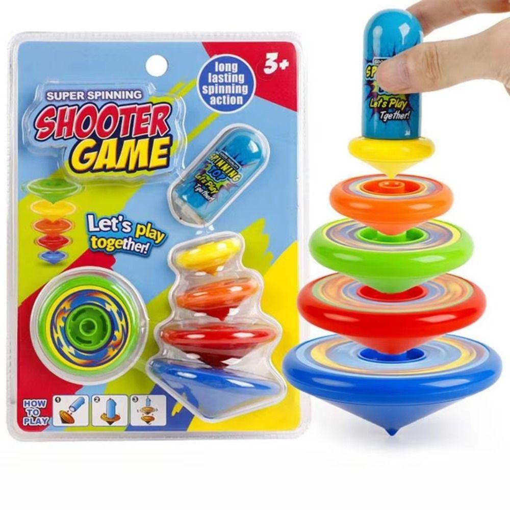 Interesting Flying Stacking Gyroscopes Rotating Toy Launcher Gyroscope Set  Boys Gift