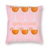 Spritz Cocktails OClock Square Pillowcase Polyester Linen Velvet Creative Zip Decor Home Cushion Cover Wholesale