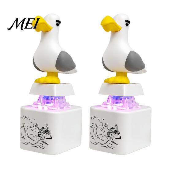 Portable Keychain Toy 1/2Pcs Seagull Mine Button Keychain, Rechargeable Fidget Clicker with Real Pocket-sized Stress Sound & LED Light, Mini