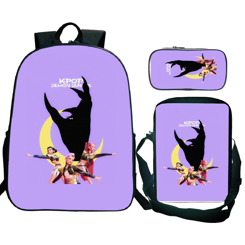 3 шт. K-Pop Рюкзаки Охотники на демонов Huntrix Девочки Дети Студенты Школьные сумки Зои Руми Мира Саджа Мальчики Дети Рюкзаки Унисекс Мочила