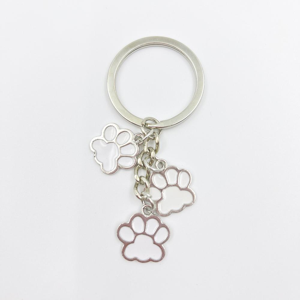 Новая мода Pet Paw Oil Enamel Charms Key Chain Key Chain Car Keyring Women Child Gift Jewelry