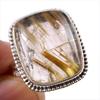 Natural Golden Rutile Gemstone 925 Solid Sterling Silver Jewelry Ring S.9 y3M70