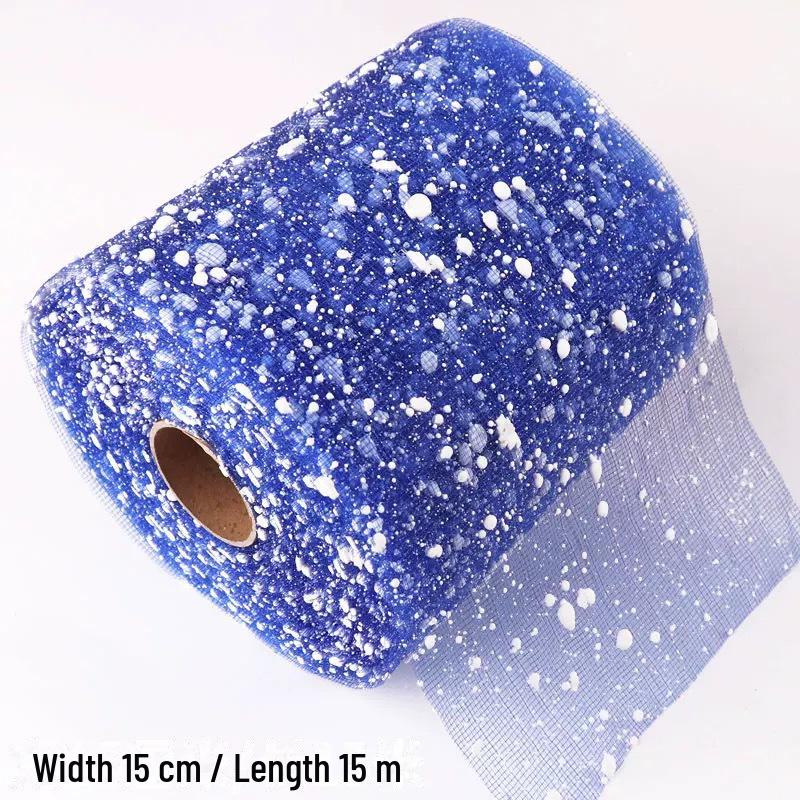 Пряжа в сетку «Снежный горошек» шириной 15 см для упаковки букетов роз и свадебного декора