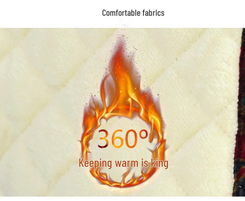 Женское хлопковое пальто средней длины с цветочным принтом и флисовой подкладкой - Зимний утепленный стиль для женщин среднего и пожилого возраста