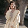 French Sweater with Lapel Loose Knitted Open Cardigan Coat