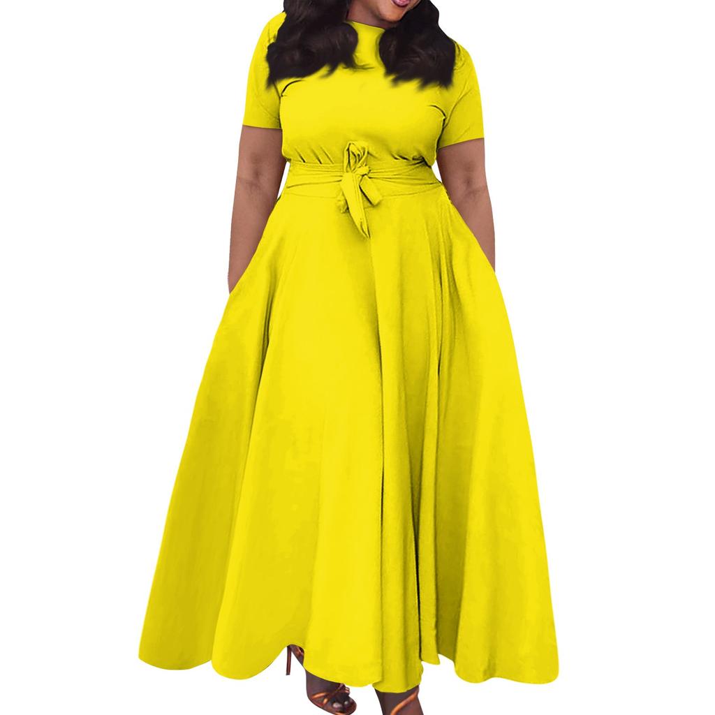 Женское повседневное модное свободное платье большого размера с круглым вырезом и короткими рукавами на бретелях