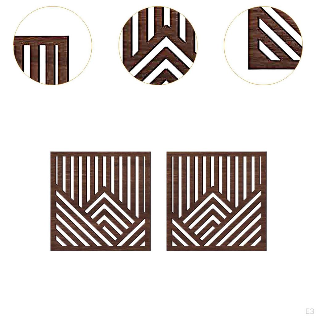 2 шт. Геометрические деревянные настенные художественные панели, минималистичные, 11,81''x11,81'' подвесные скульптуры для