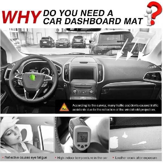 Cartist Flannel Dashboard Cover Mat for Ford Edge 2015-2026 - Sunshade, Anti-Glare & UV Protection
